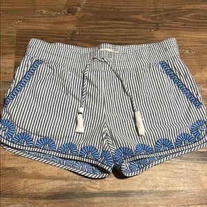 Striped Blue and White Women's Shorts